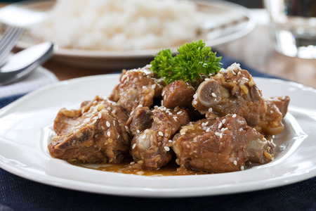 fried pork rib with seasameの写真素材