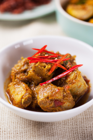 stir fried pork with curry paste,thai foodの写真素材