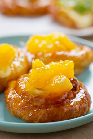 orange danish pastry for snackの写真素材