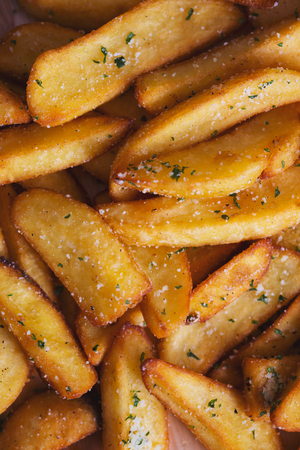 homemade french fries pileの写真素材