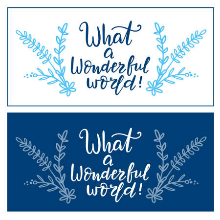 Vector set of two color floral illustration of flower twigs with quote on white backgroundのイラスト素材