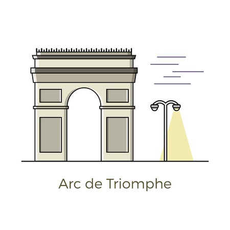 Famous architectural sightseeing in Paris, France.のイラスト素材