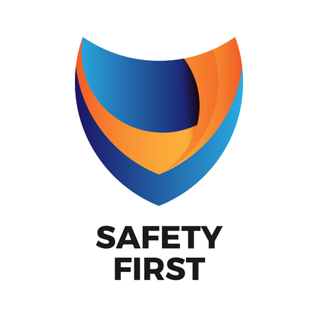 Shield vector illustration in white background.のイラスト素材