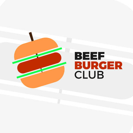 Burger cafe or restaurant  . Vector illustration in simple style.  emblem for business, isolated on light background.のイラスト素材