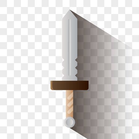 Sword vector illustration. Logo or icon for game UI or achievement. Isolated on white background.のイラスト素材