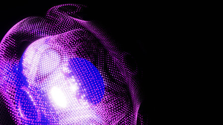 Explore mesmerizing 3D abstract digital art featuring purple and blue light swirls in a futuristic...