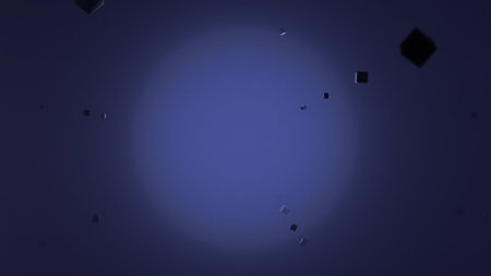 Exploring Mysterious Cosmic Depths A Stunning Display of Floating Abstract Shapes in the Vastness of...