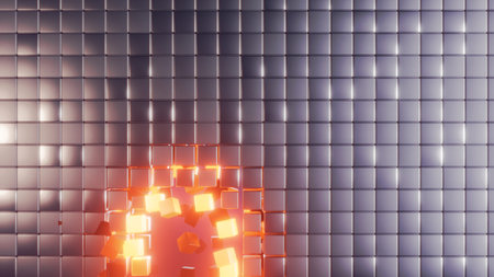 Illuminated Pixels An Enthralling Display Showcasing a Vibrant Spectrum of Light and Complex...
