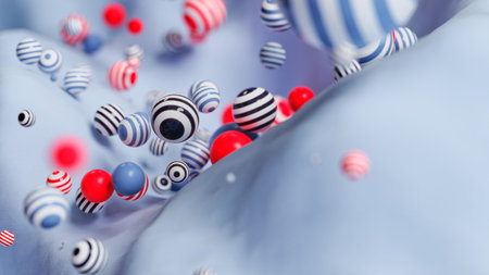Exploring Dynamic Molecular Interaction Within a Soft and Colorful Blue Atmosphere That Captivates...
