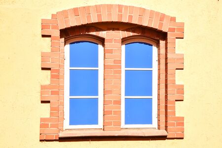 Colorful window on the wallの写真素材