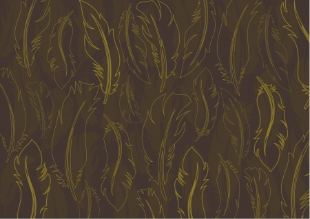 Gold Feather Patternのイラスト素材