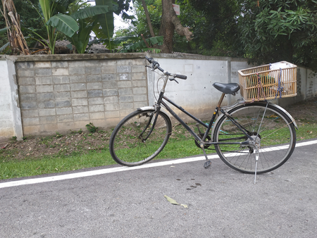 black rusty vintage bicycleの写真素材