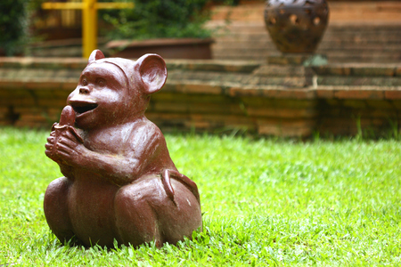 clay monkey statueの写真素材