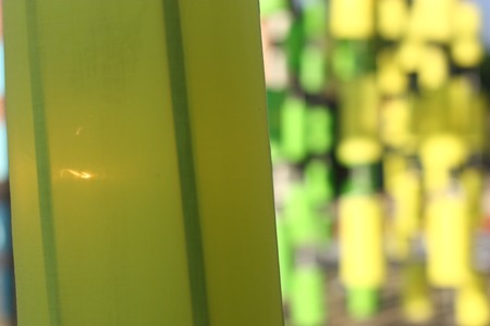 green lamp and blur backgroundの写真素材