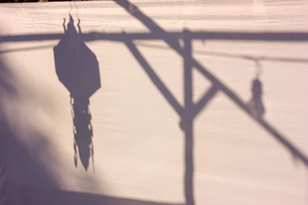 lamp shadow on the fabricの写真素材