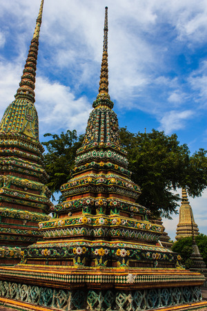 pagoda at wat-pho in thailandの写真素材