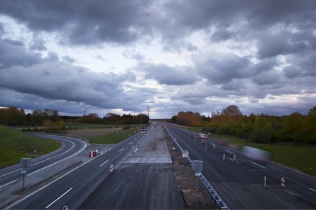highway at duskの写真素材