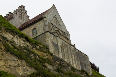 HÃ¸jerup church at Stevns Klint in Denmarkの写真素材