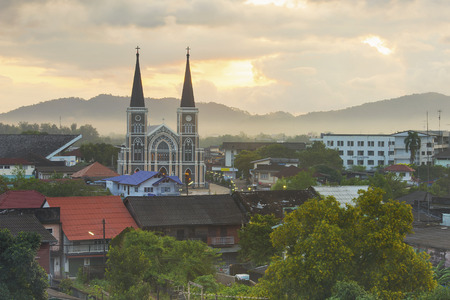 The beautiful church in Chanthaburi , Thailandの写真素材
