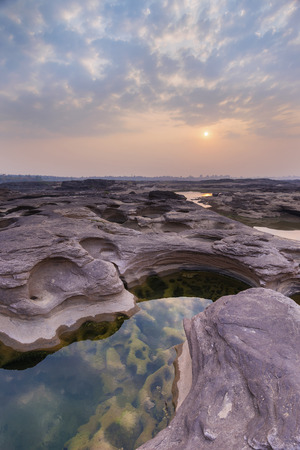 Sunset Grand Canyon Sam Pan Bok at Ubonratchathani Province Thailandの写真素材