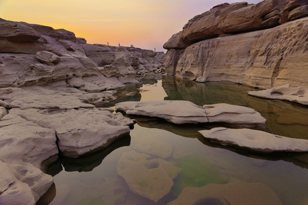 Sunset Grand Canyon Sam Pan Bok at Ubonratchathani Province Thailandの写真素材