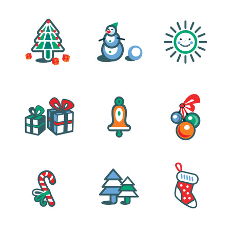 Christmas isolate icon setのイラスト素材