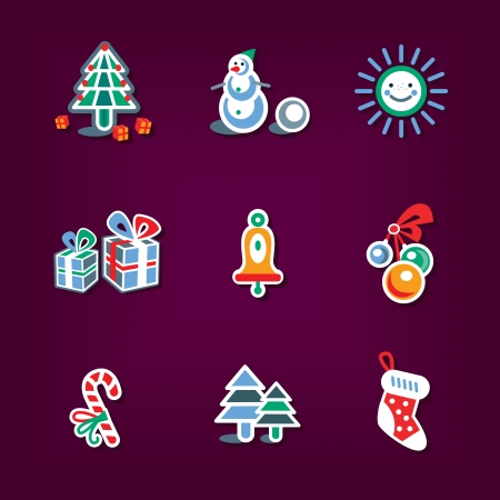 christmas icons setのイラスト素材