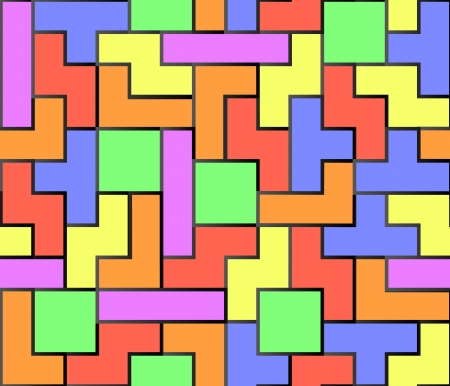 Green, blue, red, orange and yellow tetris shapesのイラスト素材