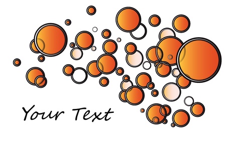 Sample text - orange circle shapes background on whiteのイラスト素材