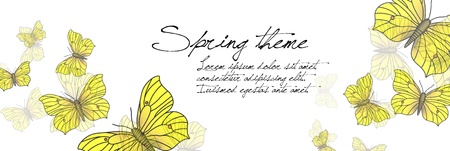 Spring butterflies - vector backgroundのイラスト素材