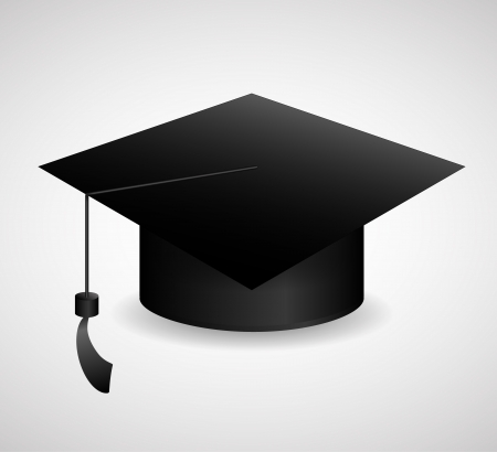 Absolvent cap on white vector illustrationのイラスト素材