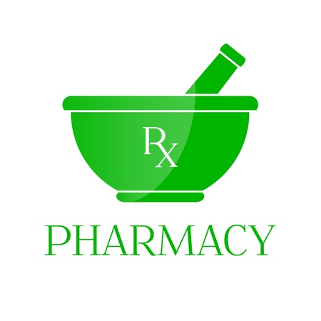 Pharmacy vector symbol - mortar in green colorのイラスト素材