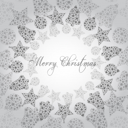 Vector illustration - merry christmas, many small grey ornamentsのイラスト素材