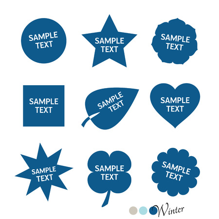 Winter colors vector stickers setのイラスト素材
