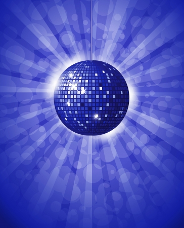 Disco ball blue background verticalの写真素材