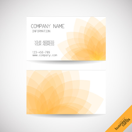 Vector business cards with abstract lotus background, front and backのイラスト素材