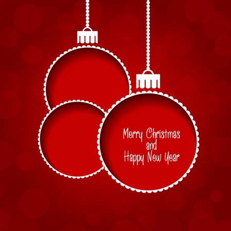 Christmas vector background - baubles with textのイラスト素材