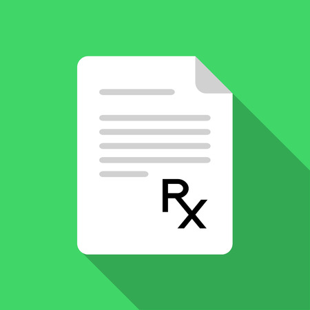 White paper with Rx sign on green backgroundのイラスト素材