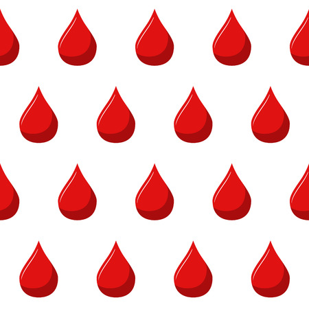 Red blood drops background. Seamless pattern. Red drops of blood on white background.のイラスト素材