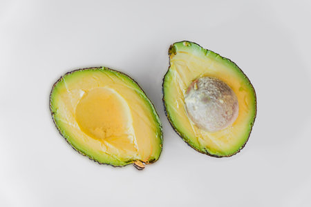 fresh avocado isolated on white background