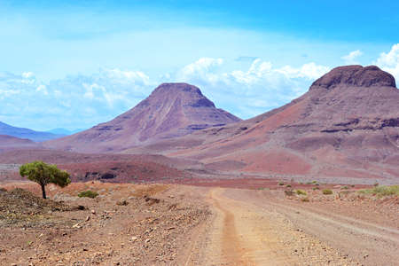 Damaraland and Kaokoland region in Namibia, a mountainous arid region in Africa.の写真素材