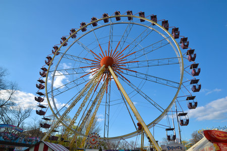 Odessa, Ukraine - April 18, 2019: Ferris wheel in entertaining Shevchenko Park in Odessa, Ukraineのeditorial素材
