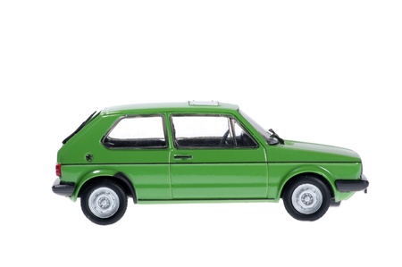 green car on white background.の写真素材