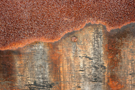 Rust on metal and tar 