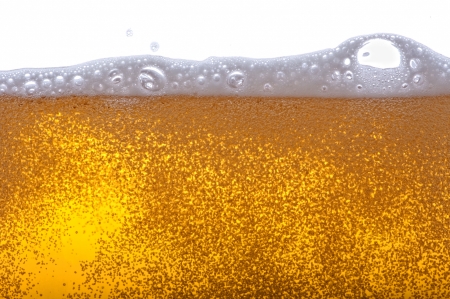 Beer bubbles in the high magnification and close-up.の写真素材