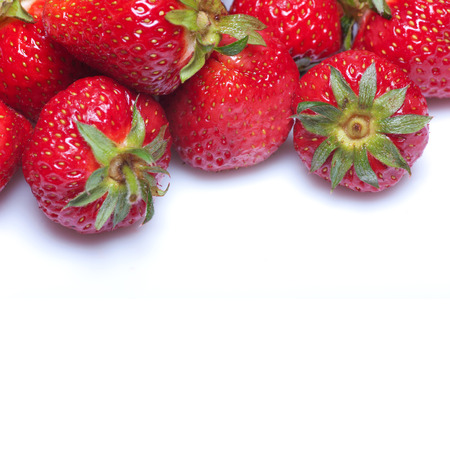 Strawberries on white background.の写真素材