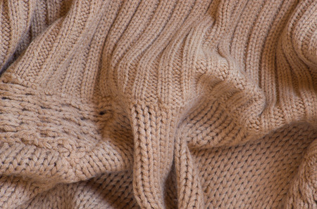 Beige woven fabric ideal for winter thick of interesting formula.の写真素材