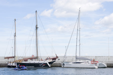 Gdynia, Poland - June 2017: The yacht harbor in Gdynia is full of moored boats.