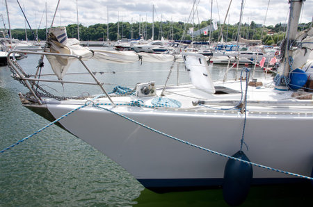 Gdynia, Poland - June 2017: The yacht harbor in Gdynia is full of moored boats.
