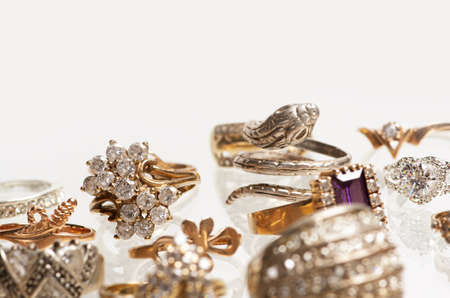 Jewelry on a white backgroundの写真素材